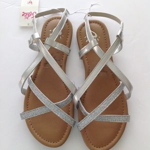 Justice Girls Silver Sandals